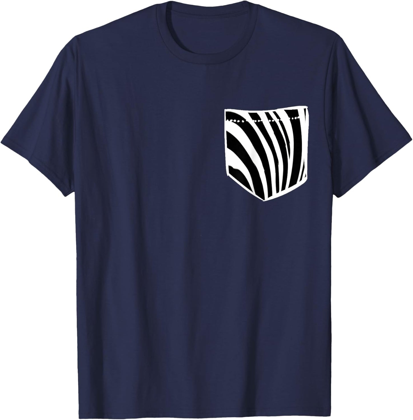 Zebra Pocket Safari African Wildness Wildlife Shirt Gift T-Shirt - T-Shirt | Navy