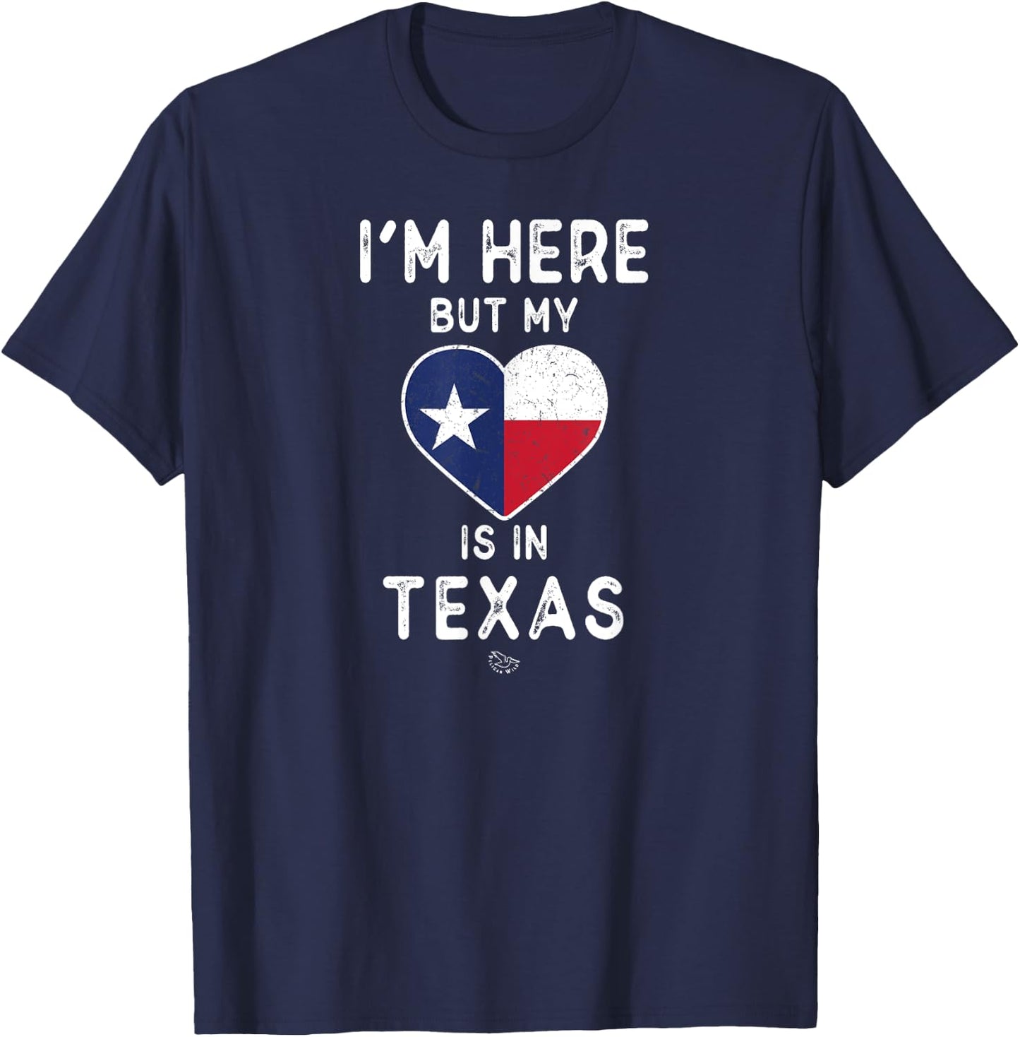 My Heart is in Texas Shirt - Texas Flag Gift T-Shirt - T-Shirt | Navy