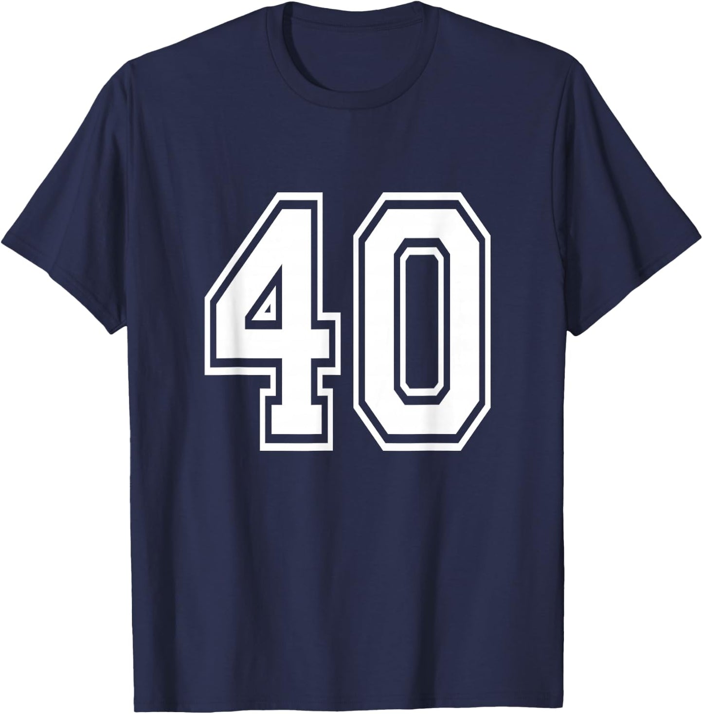 Number 40 Birthday Varsity Sports Team Jersey T-Shirt - T-Shirt | Navy
