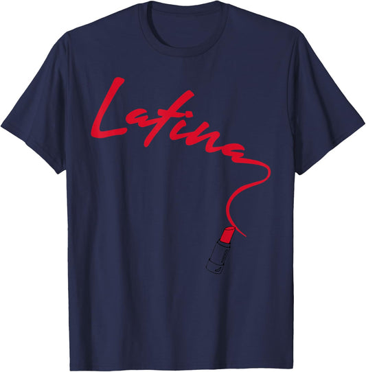 Latina Red Lips, Country, Nationality Graphic T-Shirt - T-Shirt | Navy