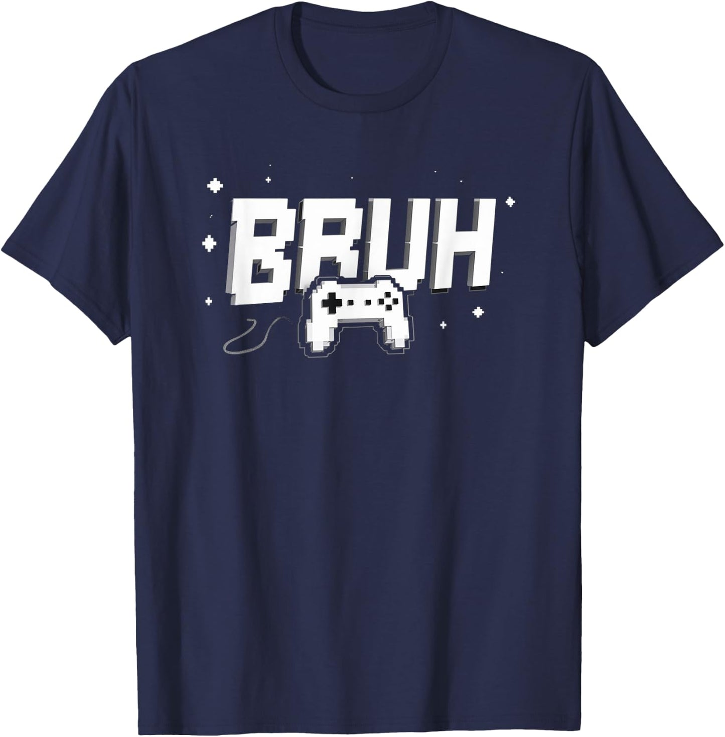 Video Gamer funny BRUH game controller for kids Men youth T-Shirt - T-Shirt | Navy