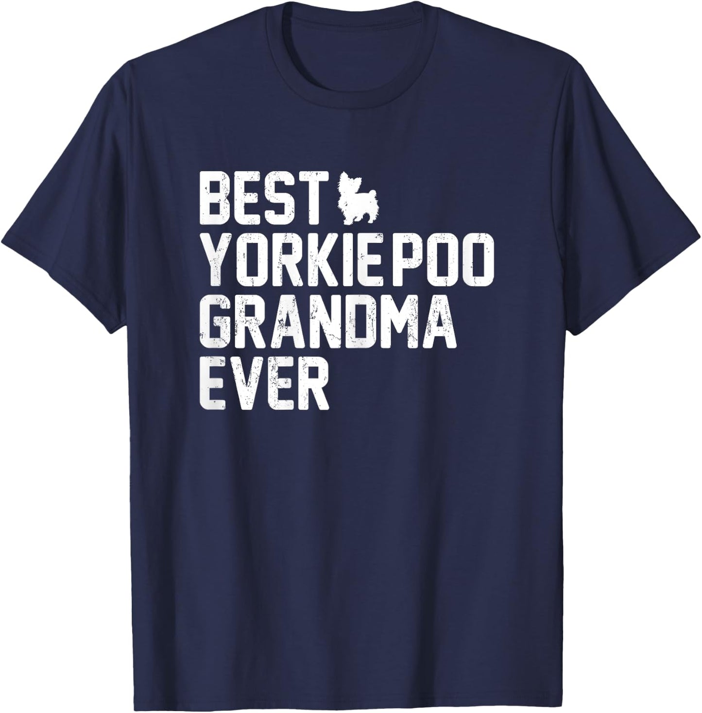 Best Grandma YORKIE-POO Ever Vintage T-Shirt - T-Shirt | Navy