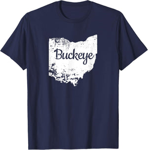 Ohio Shirt OH Love Buckeye State Home Distressed T-Shirt - T-Shirt | Navy