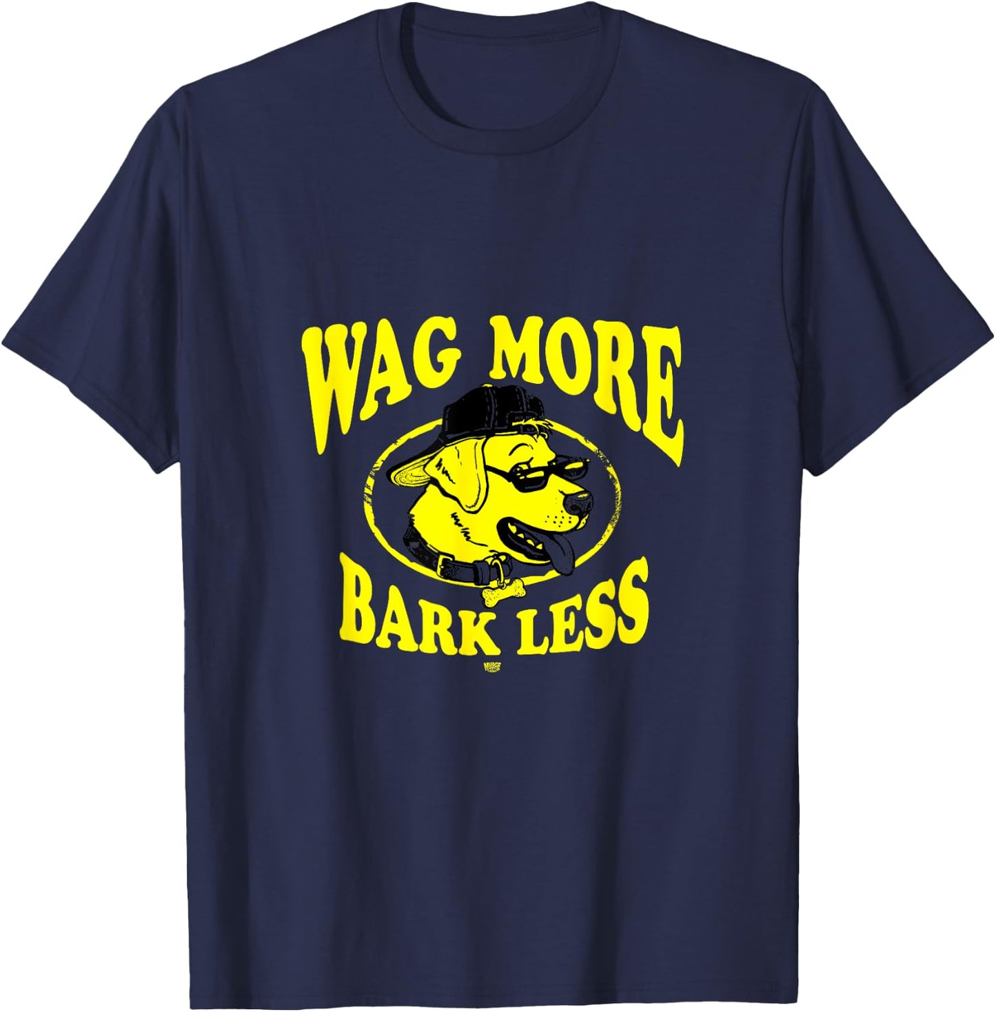 Wag More Bark Less Golden Retriever T-Shirt - T-Shirt | Navy