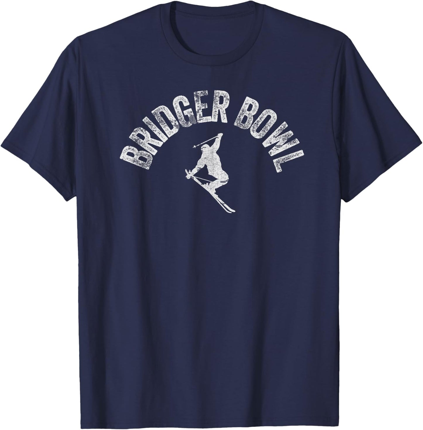 Ski Bridger Bowl Vintage Skiing Cool Montana Skier Gear T-Shirt - T-Shirt | Navy
