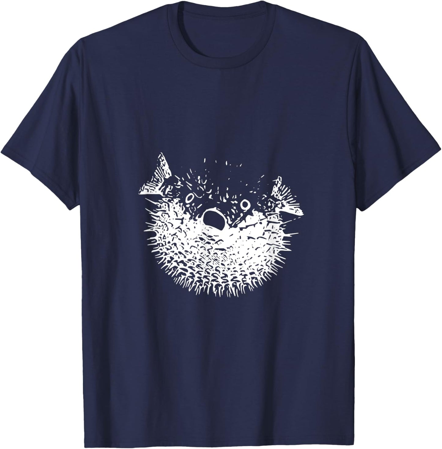 Simple Blowfish Shirt - Funny Blowfish Animal T-Shirt - T-Shirt | Navy
