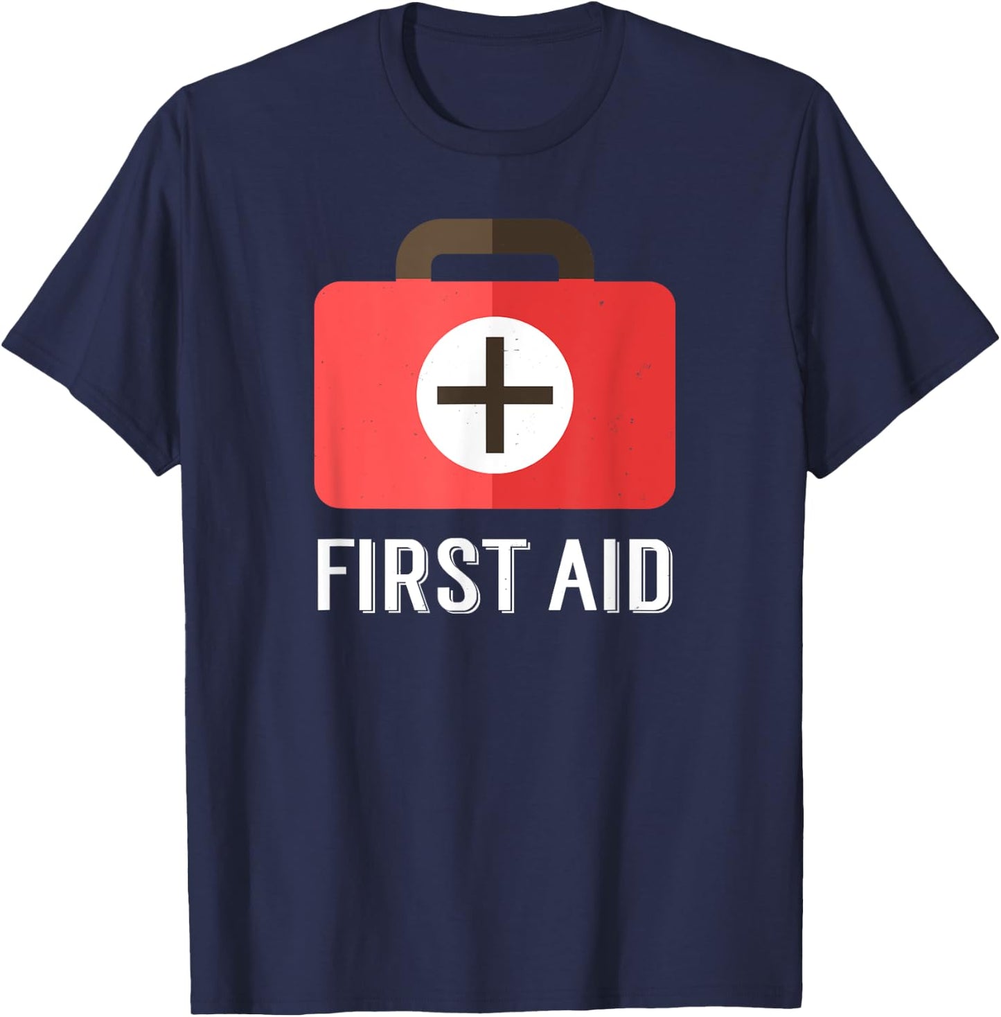 Red First Aid kit | Great Cross Emergency Lifeguard Staff T-Shirt - T-Shirt | Navy