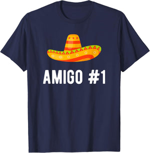 Halloween Group Matching Costume Funny Mexican Amigo #1 T-Shirt - T-Shirt | Navy