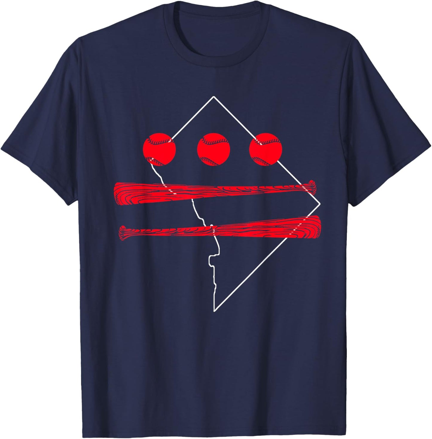 Washington DC Map Capitol Baseball Flag Shirt T-Shirt - T-Shirt | Navy