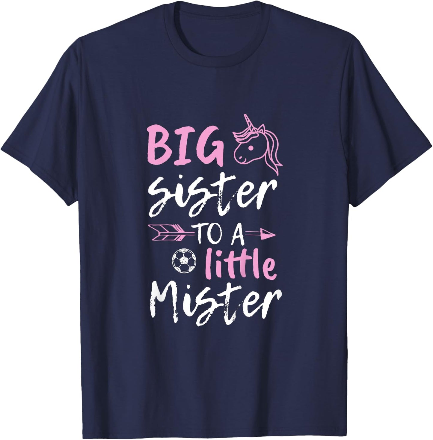 Big Sister to a Little Mister Unicorn T Shirt T-Shirt - T-Shirt | Navy