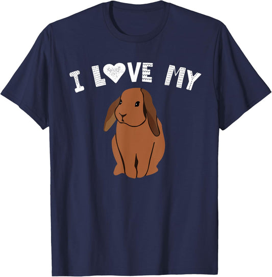 I Love My Bunny Rabbit Lovers Animal Pet Owner Gifts T-Shirt - T-Shirt | Navy