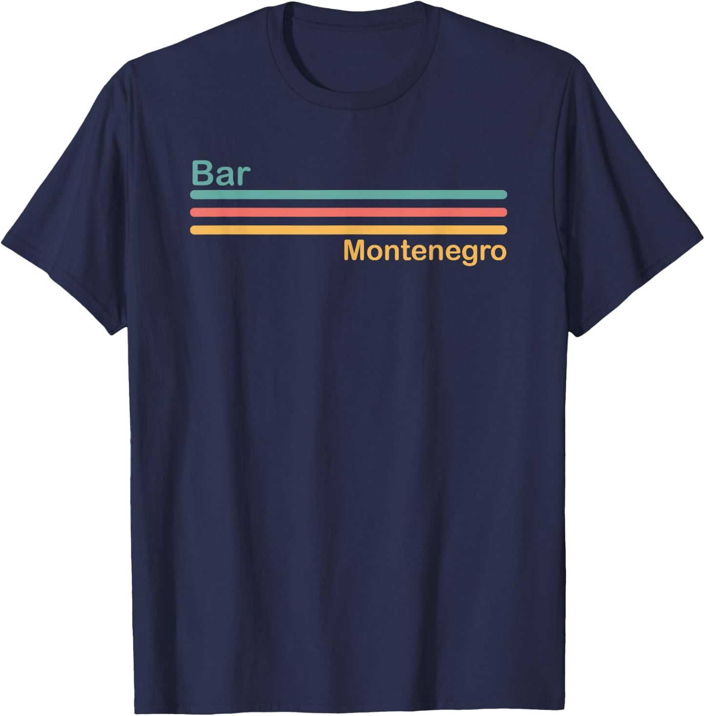 Retro Bar Montenegro T-Shirt - T-Shirt | Navy