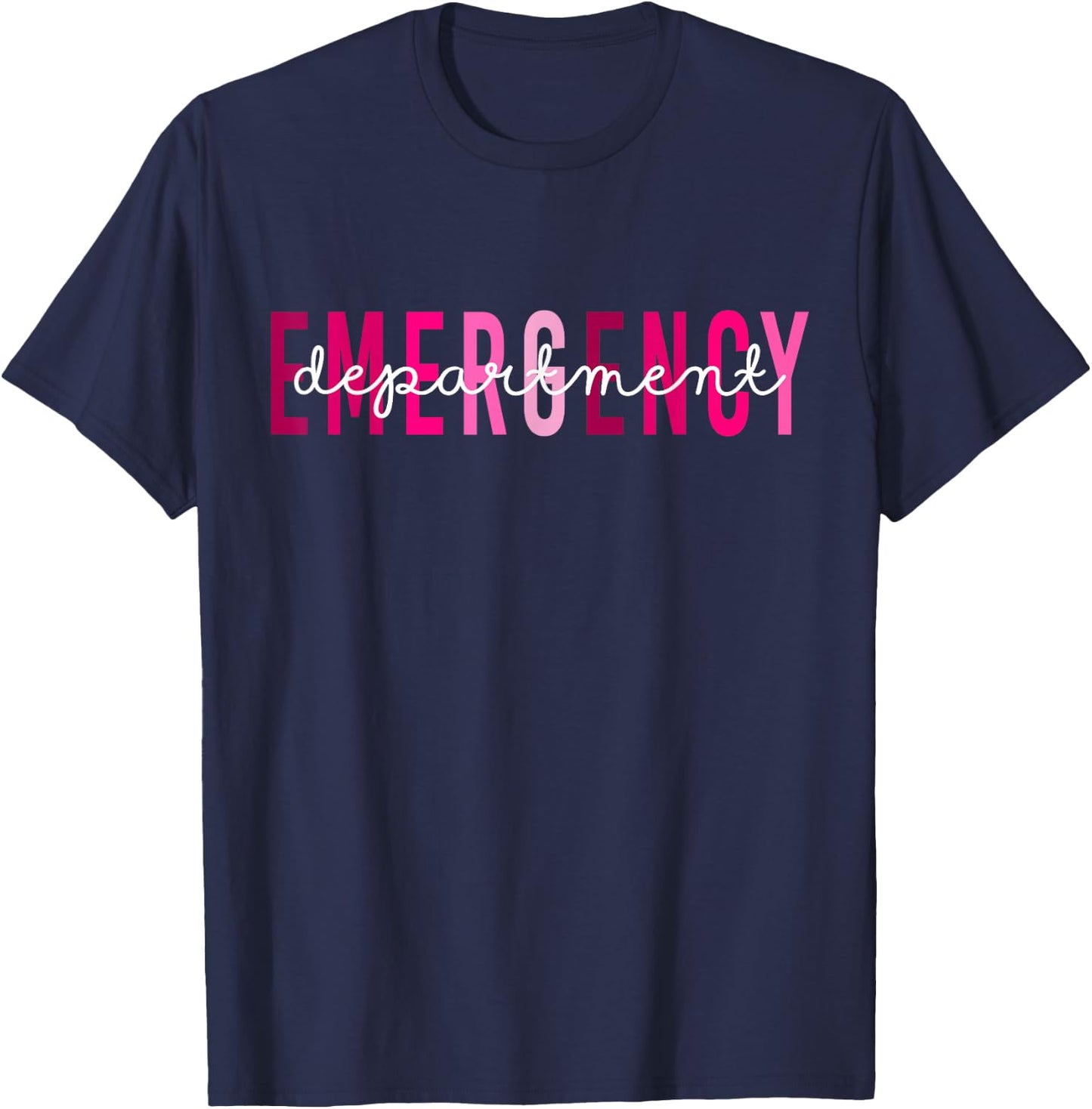 Emergency Department Emergency Room Nurse Breast Cancer T-Shirt - T-Shirt | Navy