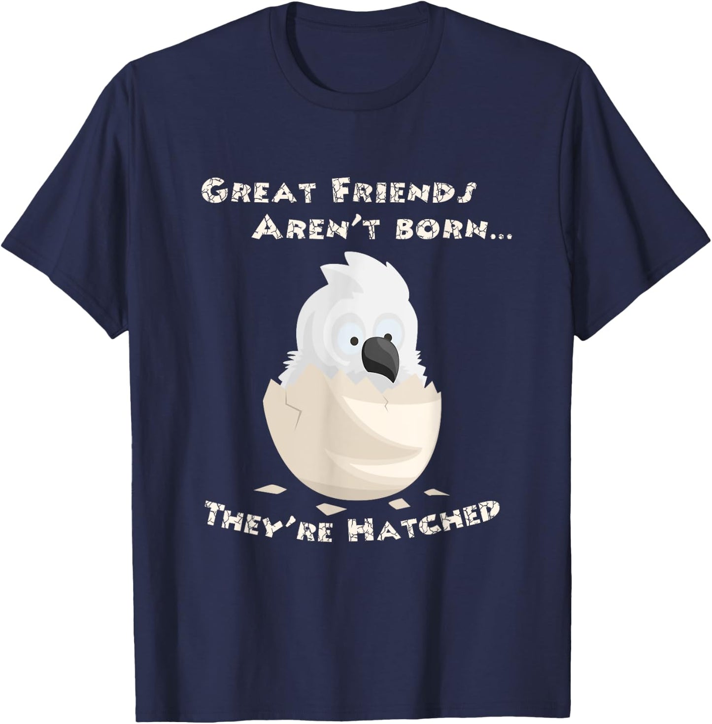 Umbrella Cockatoo Friends Hatched T-Shirt - T-Shirt | Navy
