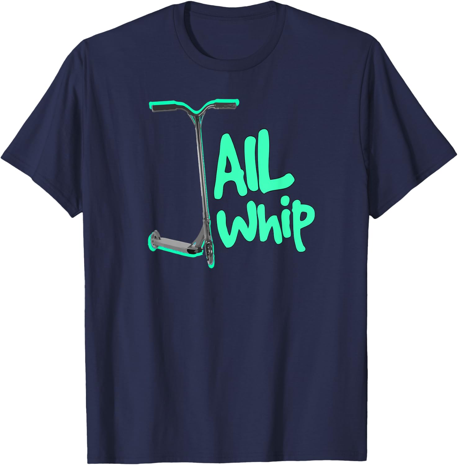 Pro Scooter Tailwhip Top For Boys & Men, Turquoise Scooter T-Shirt - T-Shirt | Navy