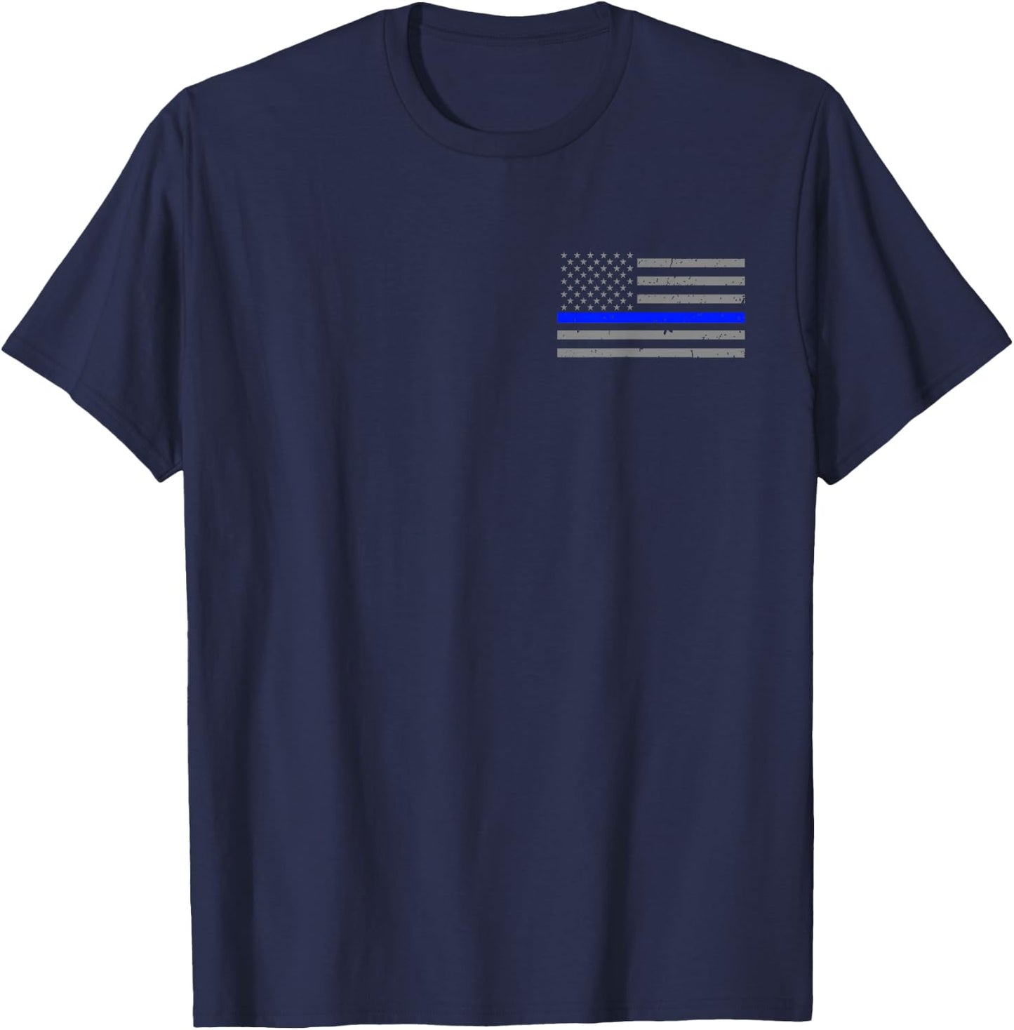 Police Sergeant with Thin Blue Line Flag T-Shirt - T-Shirt | Navy