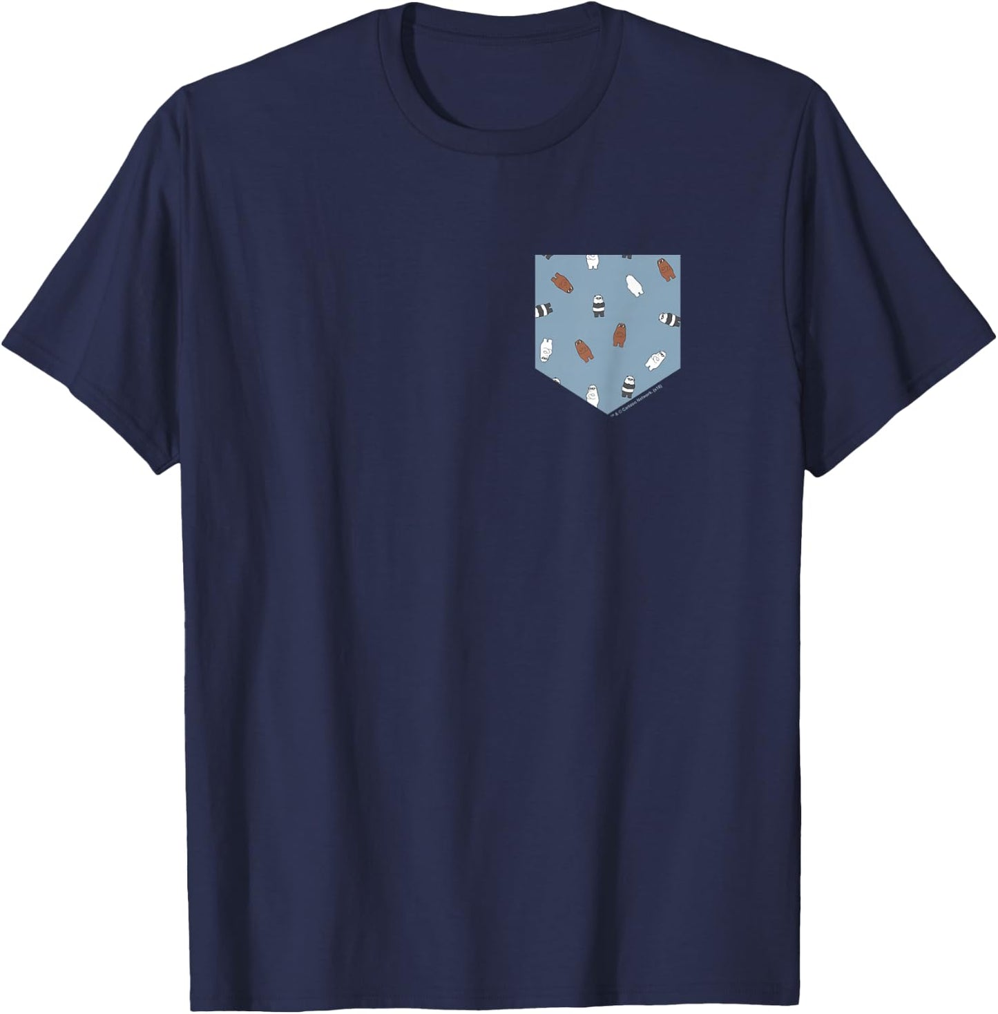 We Bare Bears Pocket Print T-Shirt - T-Shirt | Navy