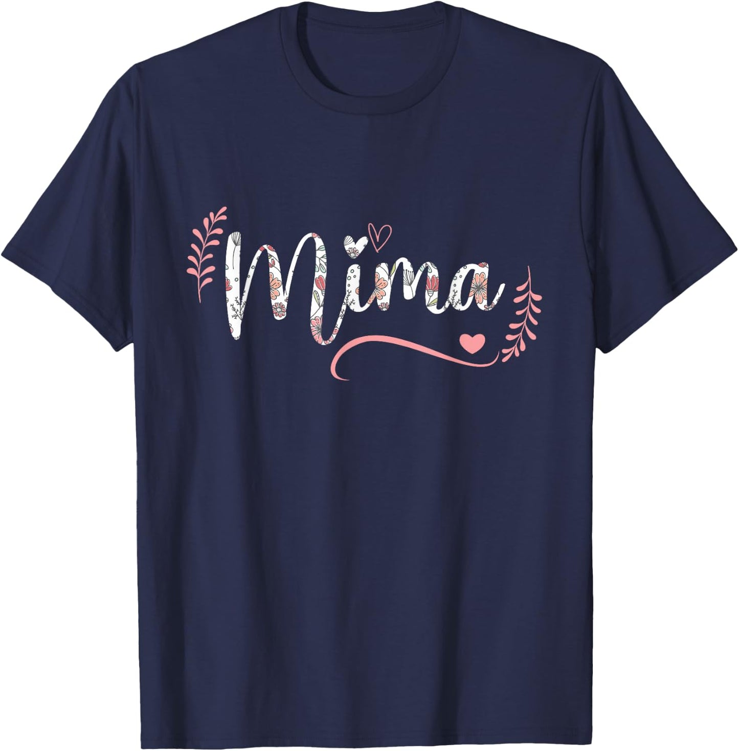 Mima Floral Grandma Christmas Mother's Day Grandparents T-Shirt - T-Shirt | Navy