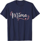 Mima Floral Grandma Christmas Mother's Day Grandparents T-Shirt - T-Shirt | Navy