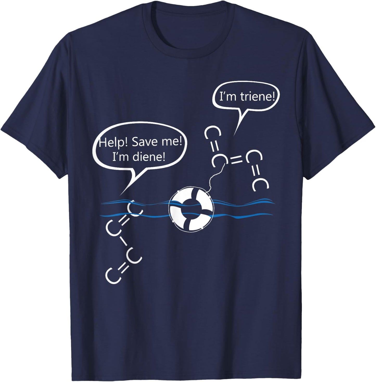 Funny Organic Chemistry Shirt-Diene and Triene Men T-Shirt - T-Shirt | Navy