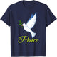 Dove with olive branch symbol of peace . T-Shirt - T-Shirt | Navy