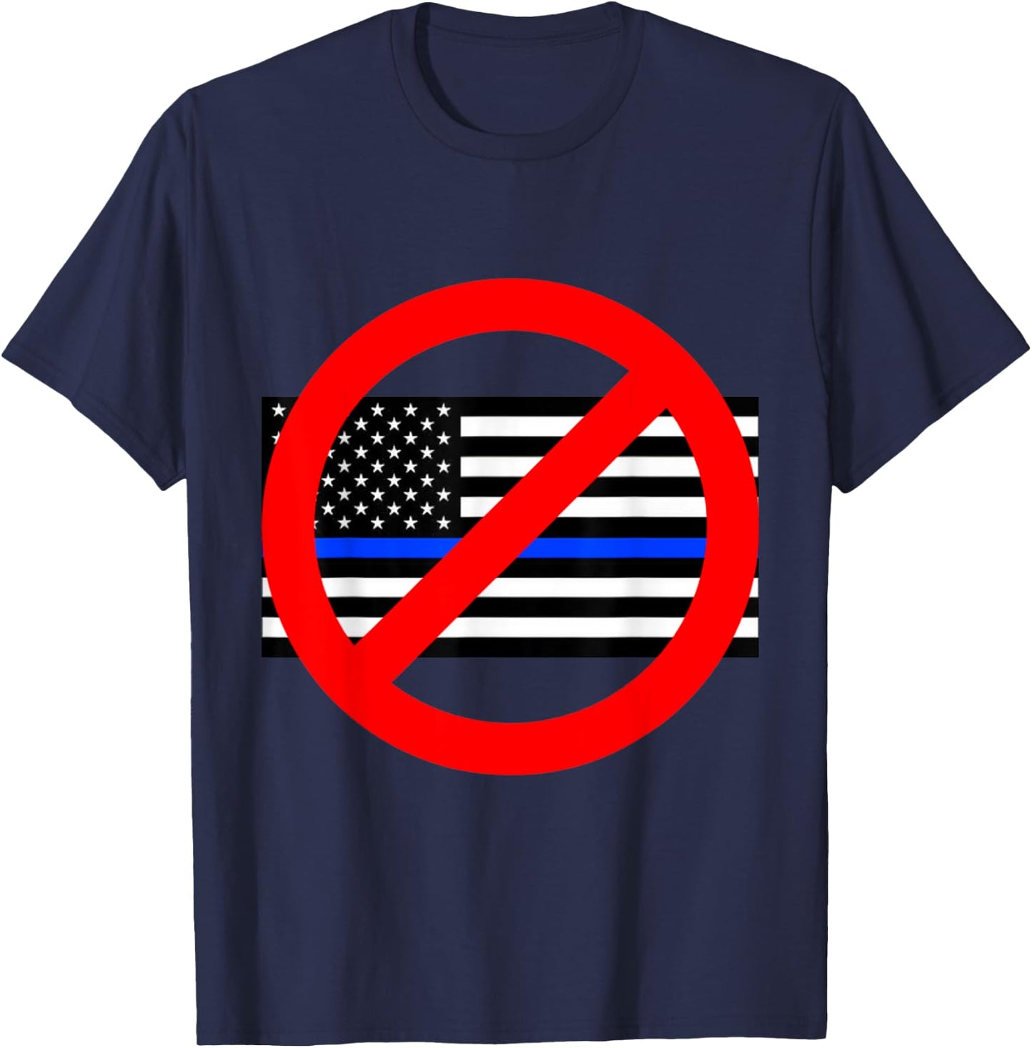 Circle Sky Anti Police State , Men's Black Cotton Blend Short Sleeve Classic Fit , Small T-Shirt - T-Shirt | Navy