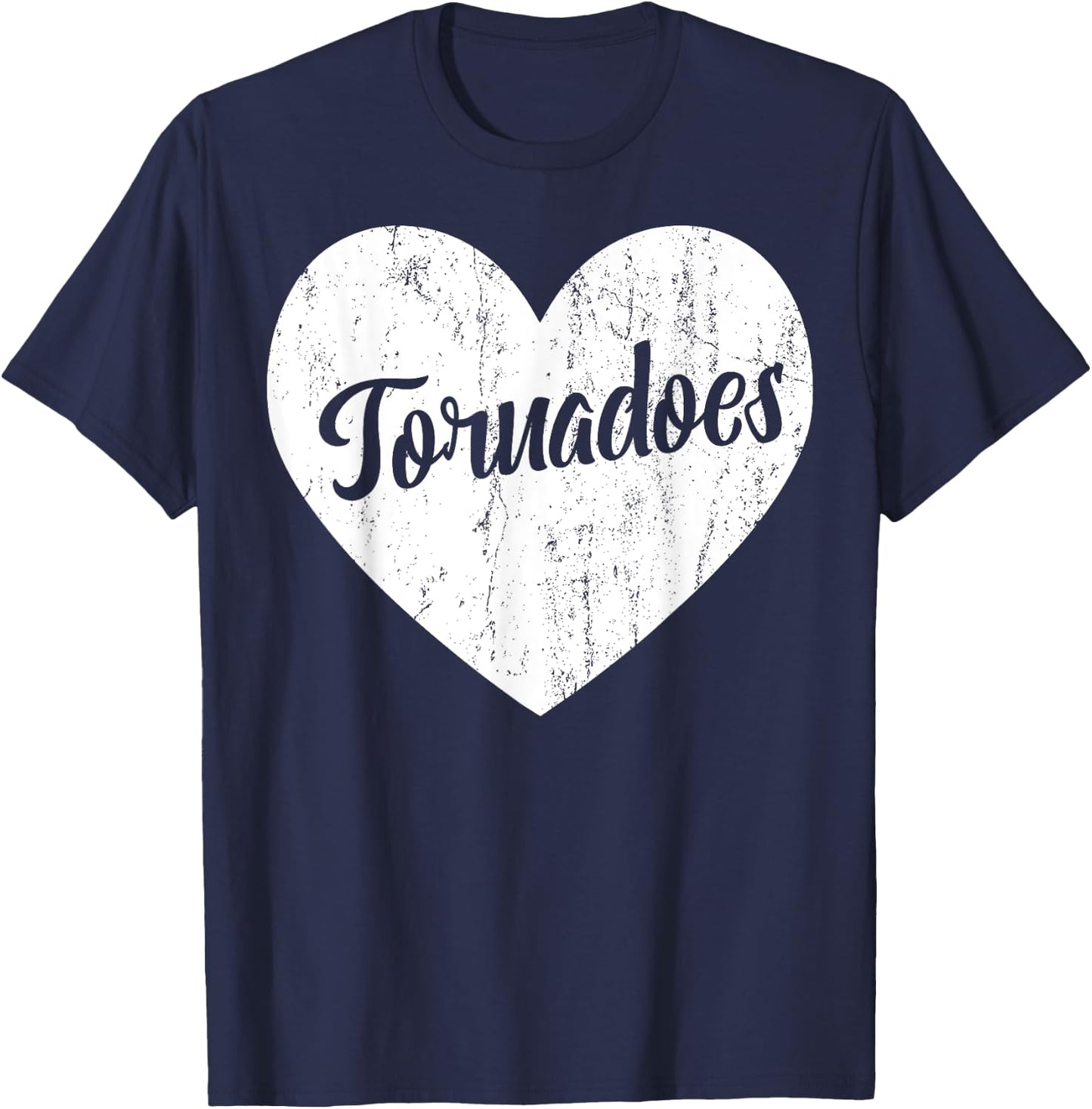 Tornadoes School Sports Fan Team Spirit Mascot Heart Gift T-Shirt - T-Shirt | Navy