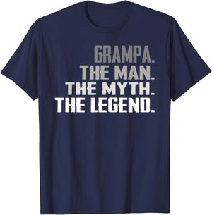 Grampa The Man The Myth The Legend Father Day Dad Grandpa T-Shirt - T-Shirt | Navy