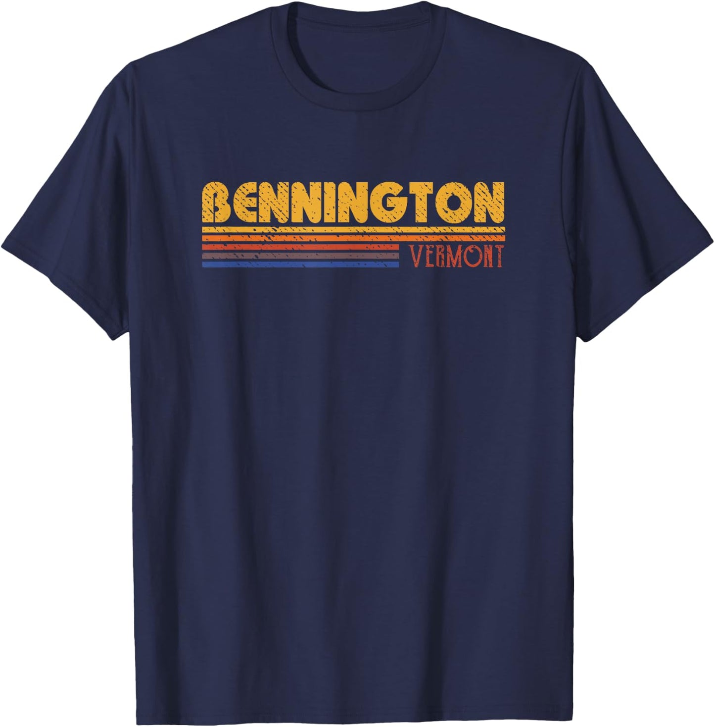 Retro Bennington Vermont T-Shirt - T-Shirt | Navy