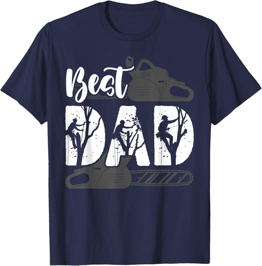 Best Tree Climber Dad Arborist T-Shirt - T-Shirt | Navy