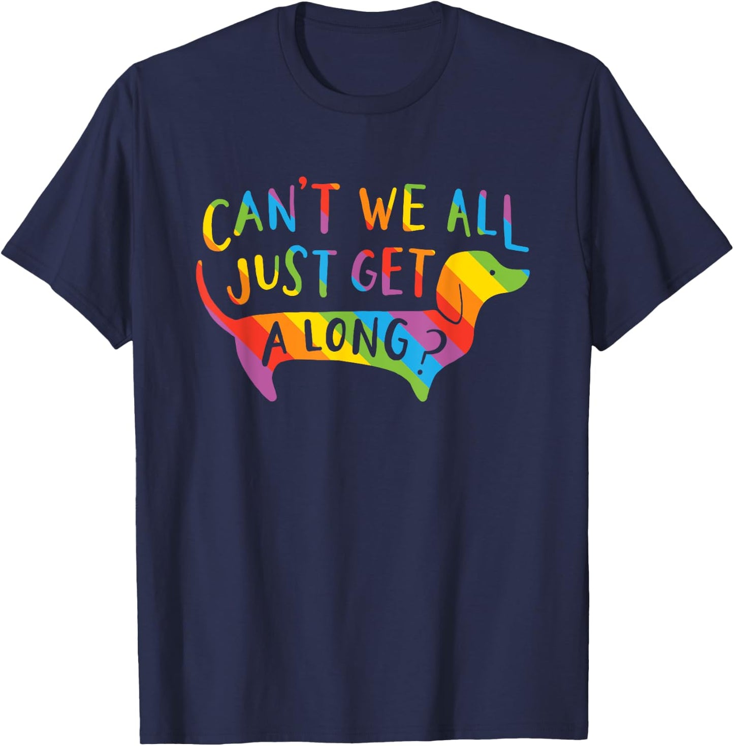Gay Pride Dachshund Dog Shirt T-Shirt - T-Shirt | Navy