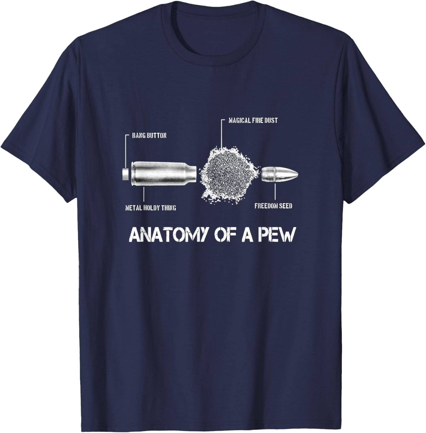 Bullet Ammunition Anatomy 5,56 mm Design For A Soldier T-Shirt - T-Shirt | Navy