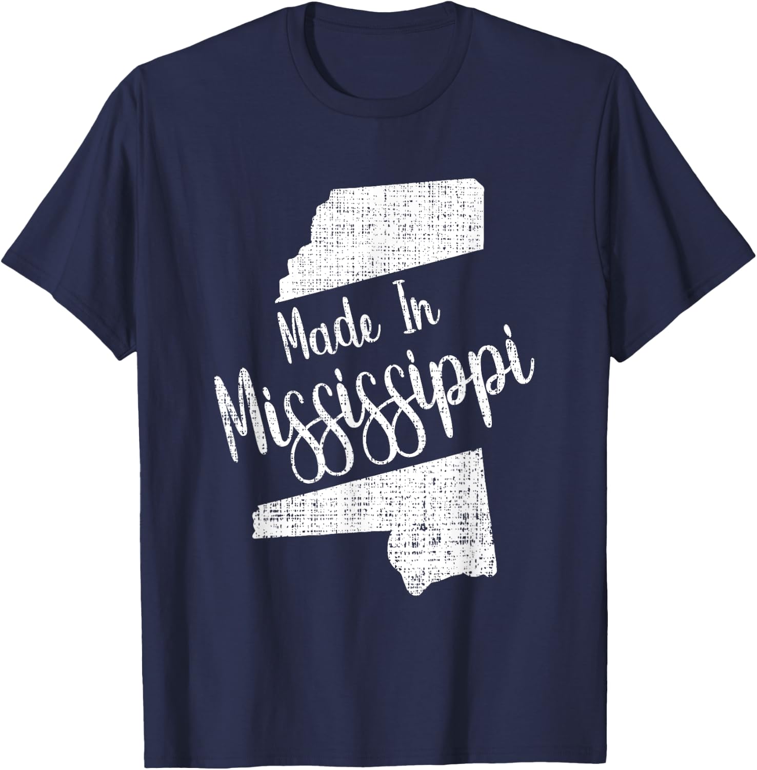 Mississippi State Map Souvenir Gift T-Shirt - T-Shirt | Navy