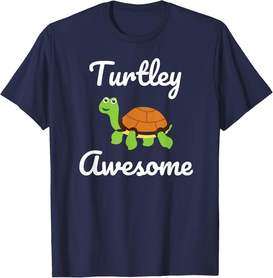 Turtley Awesome Funny Turtle Novelty Gift T-Shirt - T-Shirt | Navy