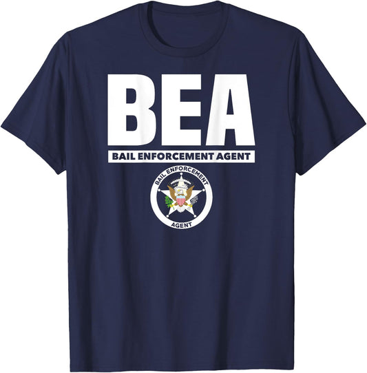 Bail Enforcement Agent Badge Fugitive Bounty Hunters T-Shirt - T-Shirt | Navy