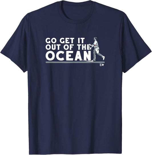 Max Muncy - Go Get It Out Of The Ocean -Los Angeles Baseball T-Shirt - T-Shirt | Navy