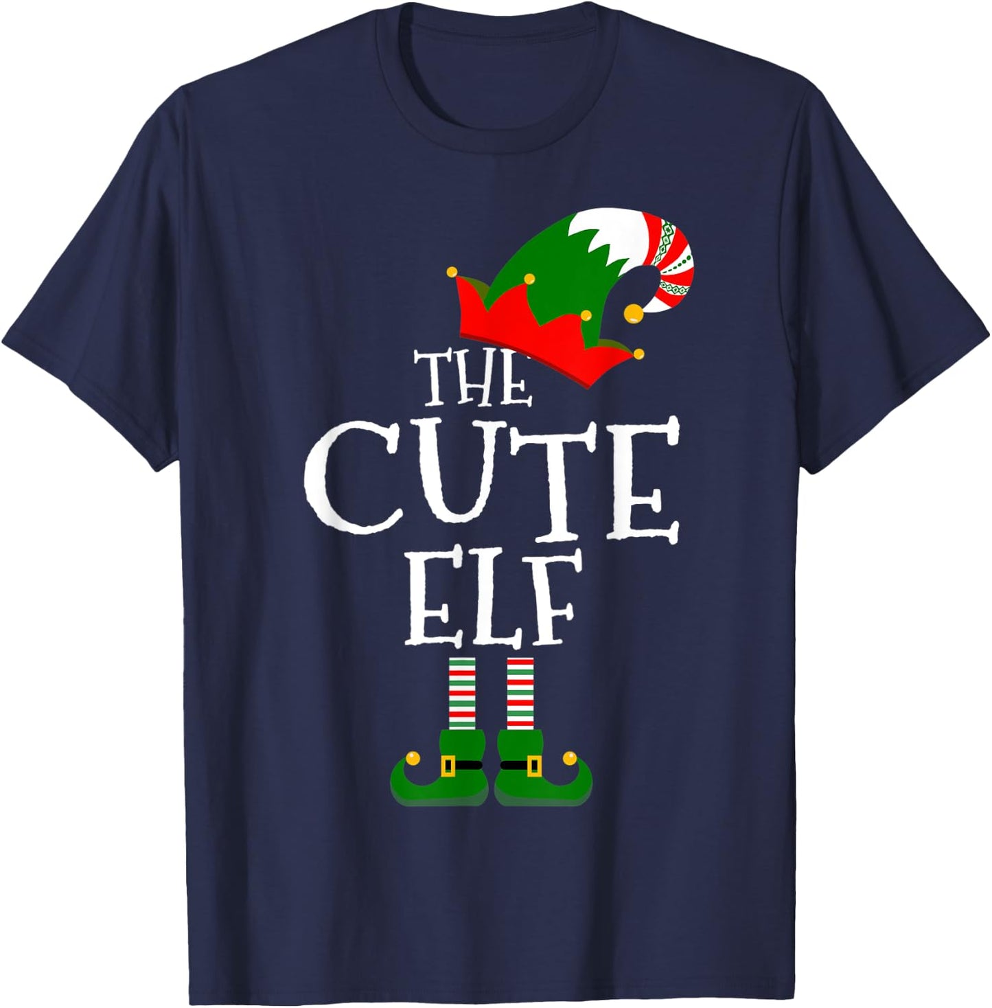 Funny The Cute Elf Matching Family Group Gift Christmas T-Shirt - T-Shirt | Navy