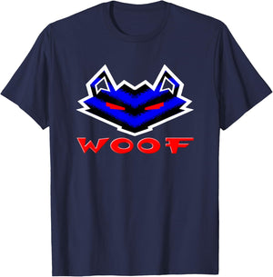 Woof Gay Leather Wolf Fetish Gift, Muscle Men Pup Play Kink T-Shirt - T-Shirt | Navy