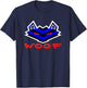 Woof Gay Leather Wolf Fetish Gift, Muscle Men Pup Play Kink T-Shirt - T-Shirt | Navy