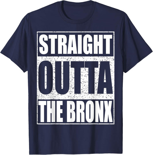 Straight Outta The Bronx Borough of New York City T-Shirt - T-Shirt | Navy
