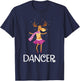Dancer Prancer Christmas Dancing Reindeer T-Shirt - T-Shirt | Navy