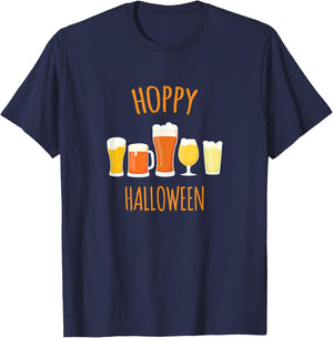 Hoppy Halloween - Funny Halloween Beer Drinking Gift T-Shirt - T-Shirt | Navy