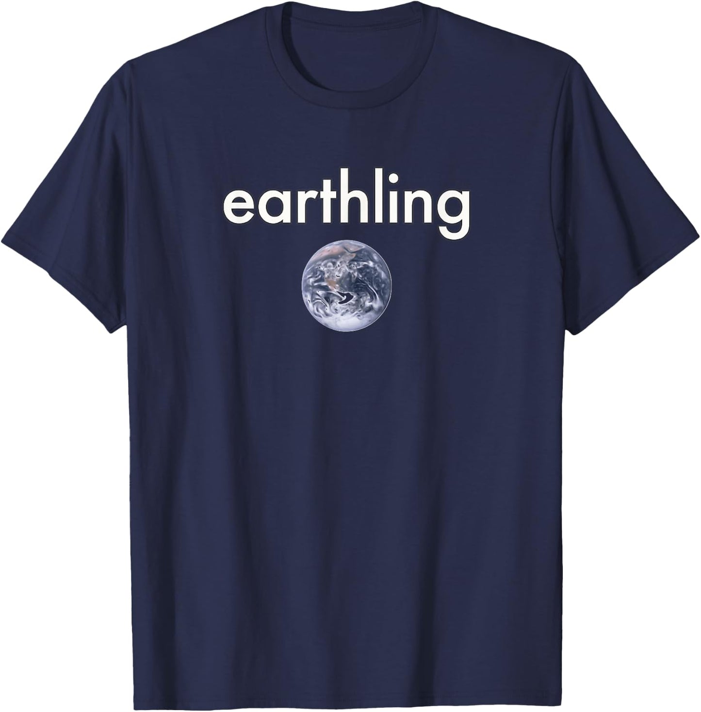 Funny Earthling Planet Earth Globe Geek Nerd Fun T-Shirt - T-Shirt | Navy