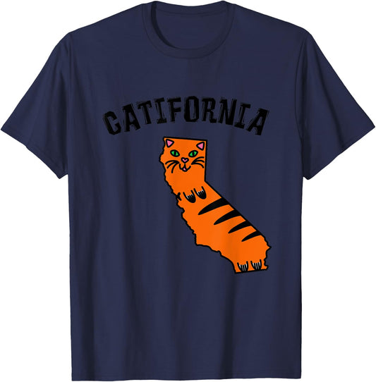 Catifornia California Map Silhouette Cute Cat Funny Kitty Women Kids T-Shirt - T-Shirt | Navy
