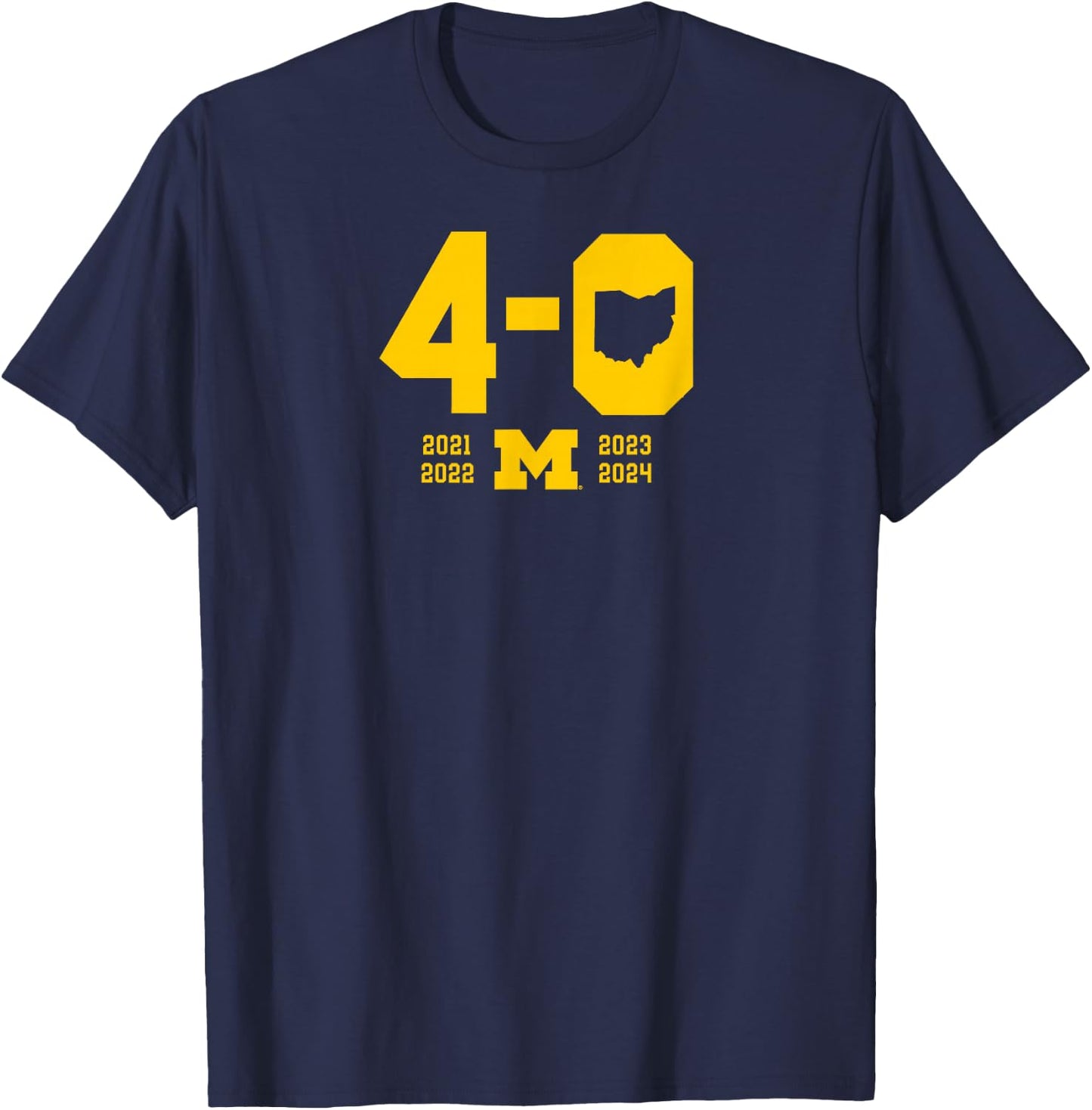 BreakingT 4-0 in The Game Michigan Football - Blue, -Adults, Short Sleeve, , Football T-Shirt - T-Shirt | Navy