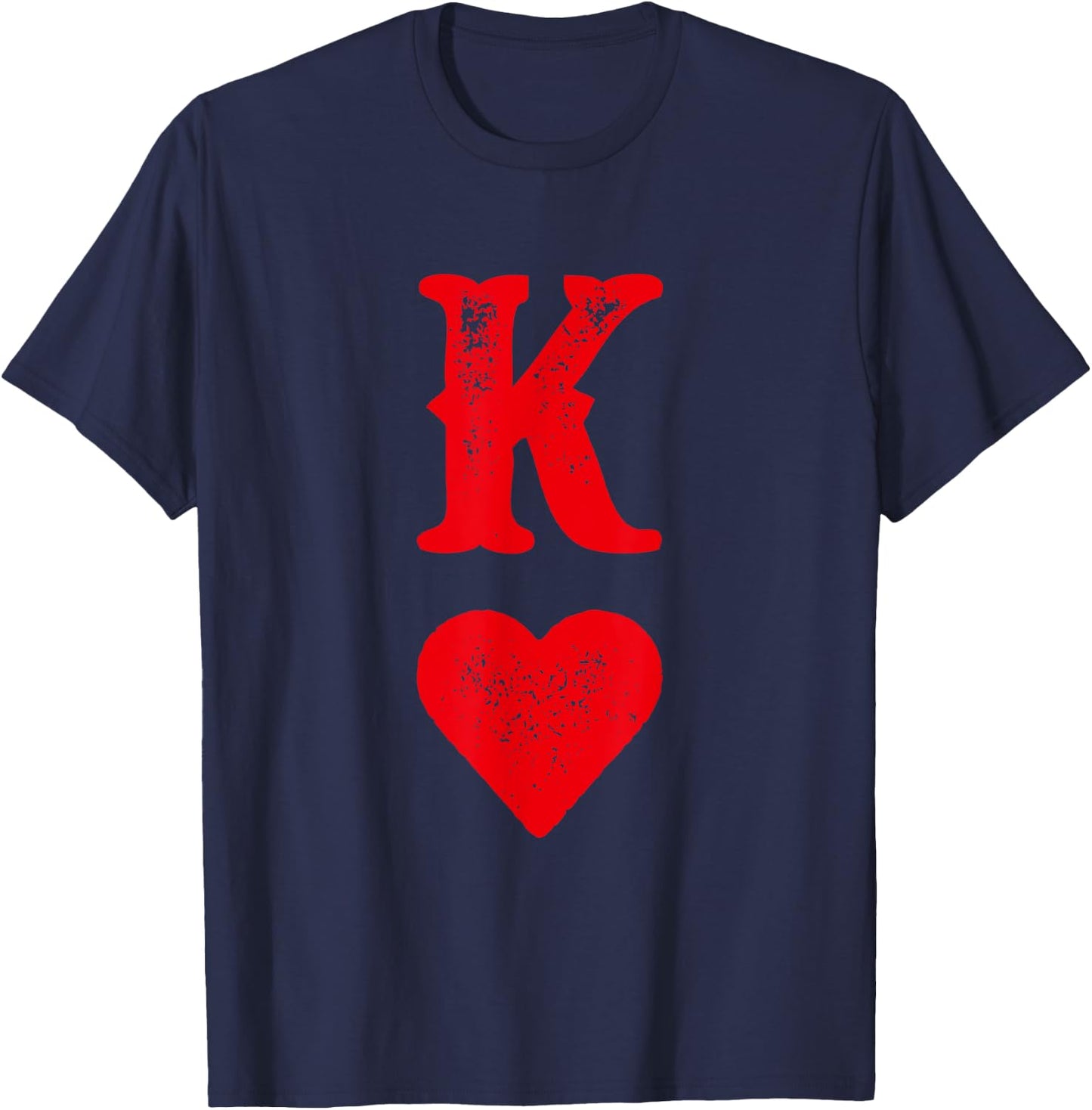 King Of Hearts Playing Card Funny Man Matching T-Shirt - T-Shirt | Navy