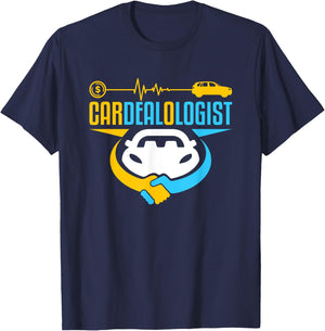 Car Salesman Handshake Selling Cars Cardealologist T-Shirt - T-Shirt | Navy