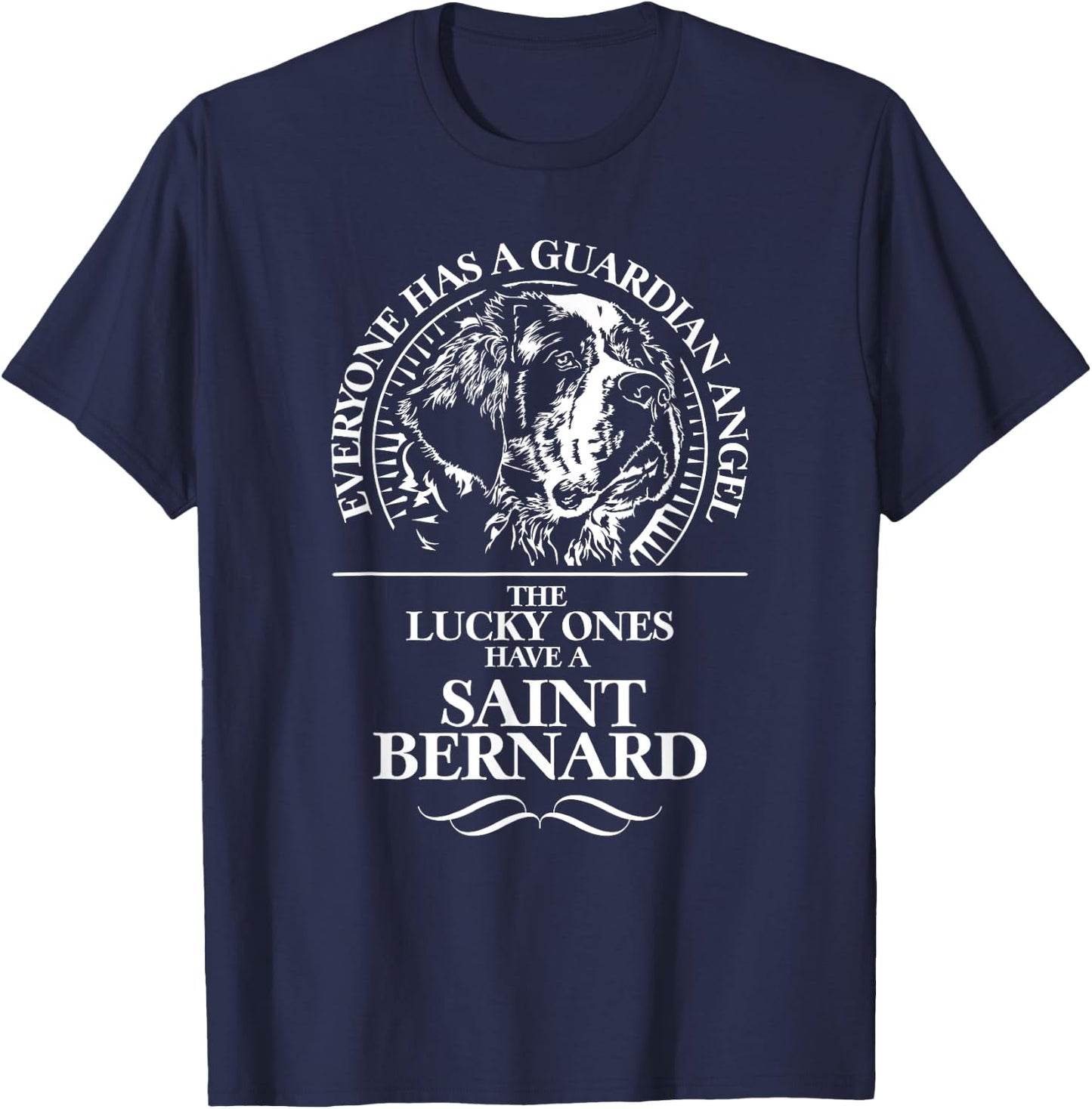 Proud Saint Bernard Guardian Angel Shirt dog Women Kids T-Shirt - T-Shirt | Navy