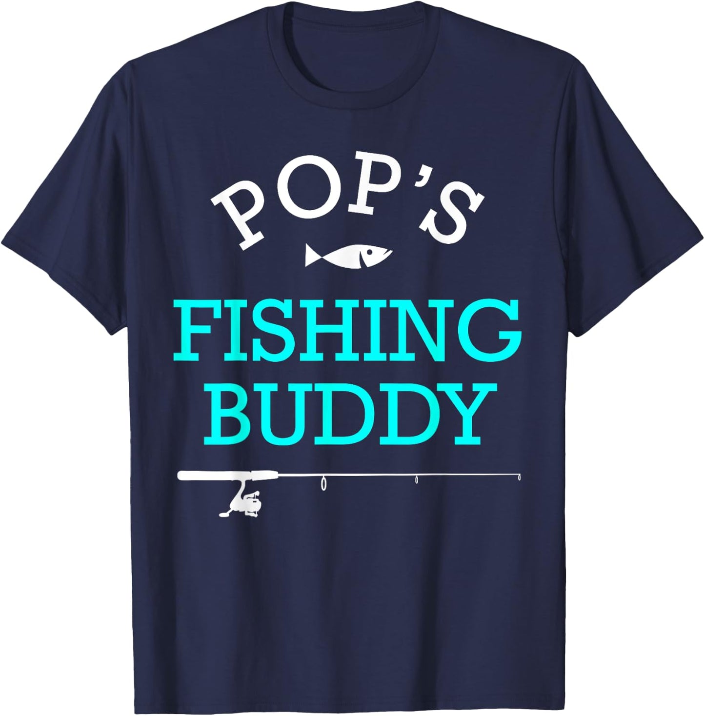 Pops Fishing Buddy Shirt Cute Kids Gift T-Shirt - T-Shirt | Navy