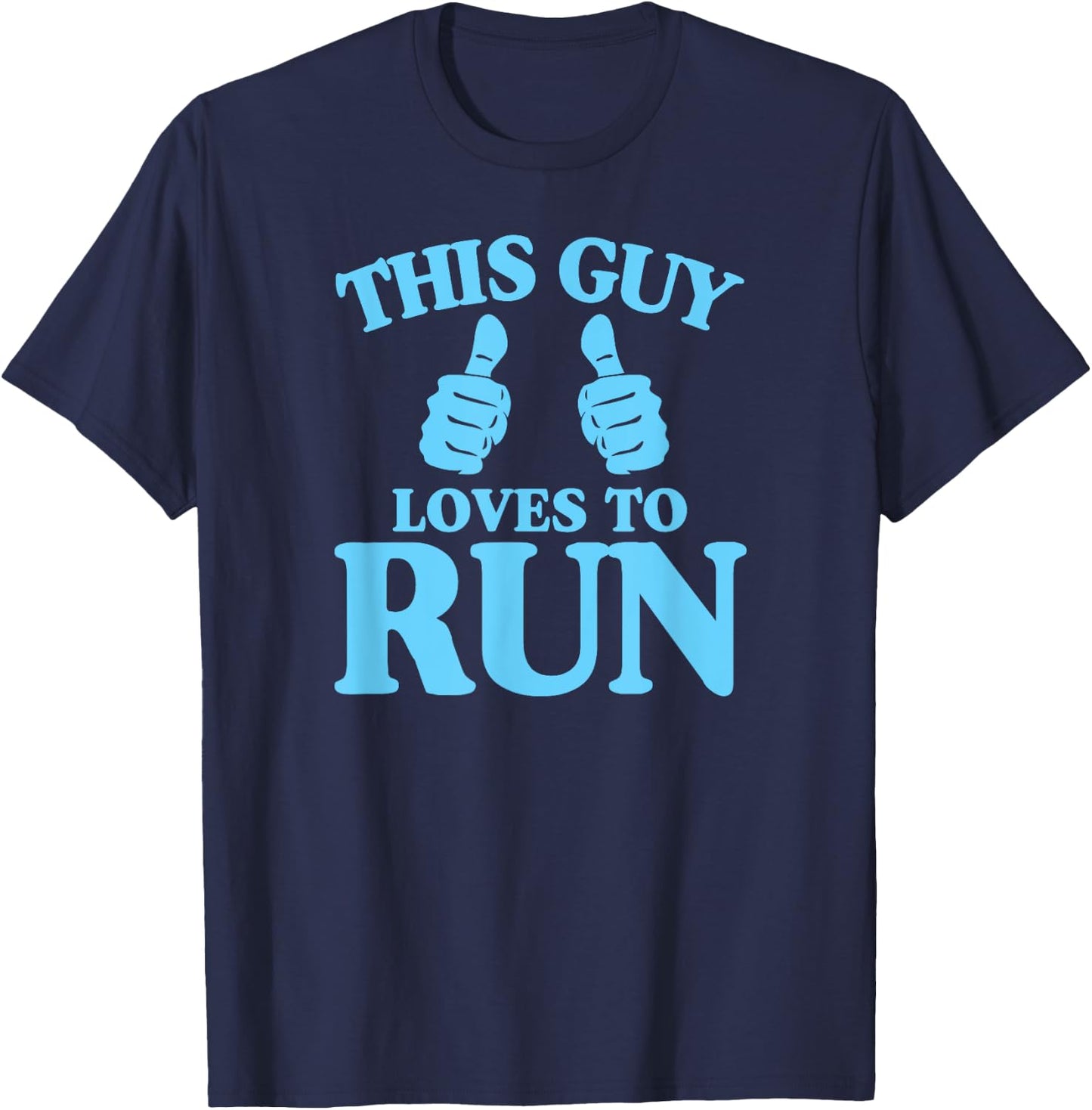 This Guy Loves To Run - Two Thumbs Cross Country T-Shirt - T-Shirt | Navy